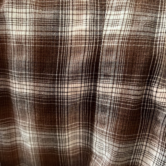 Shyanne button up western shirt plaid Pearl snap buttons / soft brown /cream - Picture 5 of 11